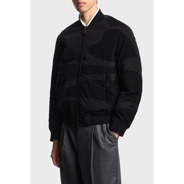 Emporio Armani EM003783 AF19870 FC252 Siyah Jakarlı Logo Baskılı Regular Fit Erkek Mont