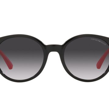 Emporio Armani Parlak Siyah Gradyan Gri 47 mm EK4185 Yuvarlak Kadın Güneş Gözlüğü