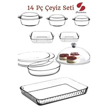 EMR Züccaciye Paşabahçe 7'li Borcam Fırın Tepsisi Borcam Mutfak Çeyiz Seti