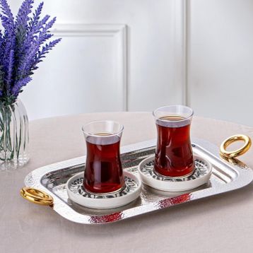 Emsan Akasya Gold Çay Tepsisi