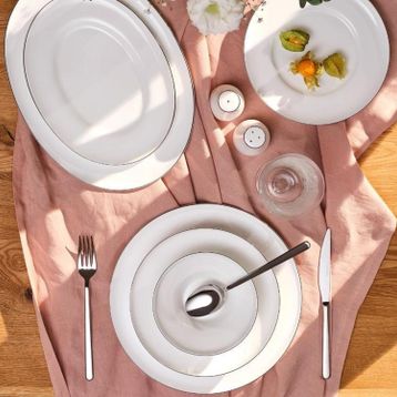 Emsan Alicia Platin 60 Parça Fıne Bone Yemek Takımı
