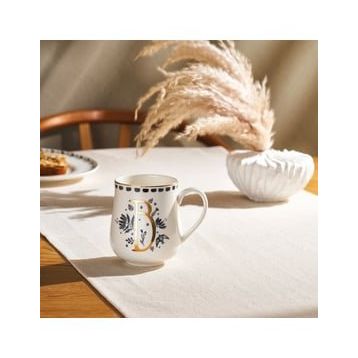 Emsan Artisan 220 ml B Letter New Bone Kupa