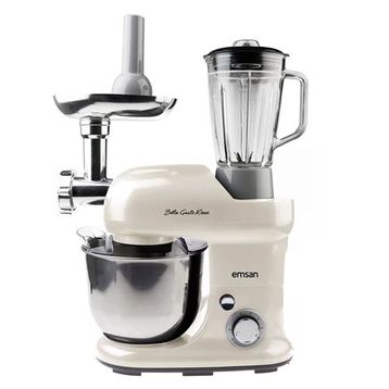Emsan Bella Gusto Maxi Krem Kıyma Çekme Sucuk-Sosis İçli Köfte Aparatlı Smooth Hazneli 1300 W 5 lt Hamur Yoğurma Makinesi