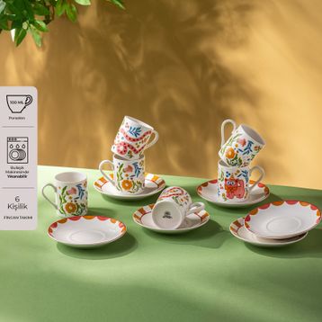 Emsan Cheerful 6'lı 100 ml Kahve Fincan Takımı