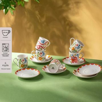 Emsan Cheerful 6'lı 100 ml Kahve Fincan Takımı