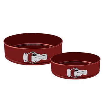 Emsan Circle 24-28 cm Bordo Kelepçeli 2'li Kek Kalıbı Seti