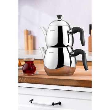 Emsan Duru Maxi 1.25-2.5 L Siyah Çaydanlık Takımı