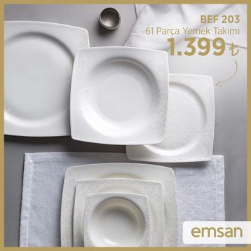 Emsan Fine Bone Bef 203 61 Parça Yemek Takımı