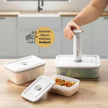 Emsan Freshlock Vakum Makineli 3'lü Saklama Kabı