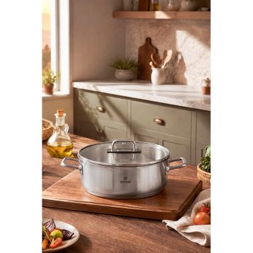 Emsan Grace 24 cm 3 Lt İndüksiyon Tabanlı Çelik Karnıyarık Tencere