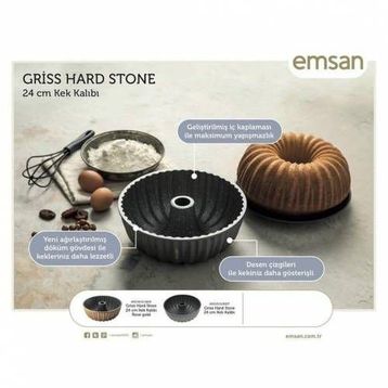 Emsan Griss Hardstone 23 Cm Gri Çiçek Kek Kalıbı