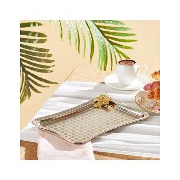 Emsan Leafy Platin Dikdörtgen Tepsi