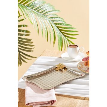 Emsan Leafy Platin Dikdörtgen Tepsi