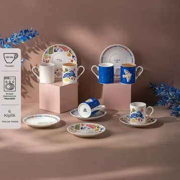 Emsan Lucky 6'lı 100 ml Kahve Fincan Takımı
