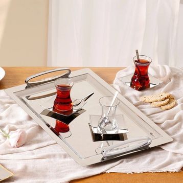 Emsan Lukas 19 Parça 125 ml Platin Çay Seti