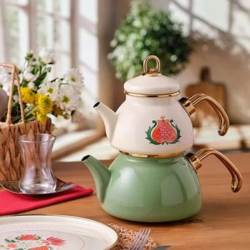 Emsan Nar Emaye Glory Mini Çaydanlık Set