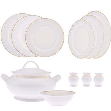 Emsan New Marly Porselen Gold 60 Parça 12 Kişilik Yuvarlak Yemek Takımı