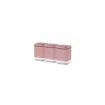 Emsan Plaza 3'lü Golden Pink Büyük Kavanoz