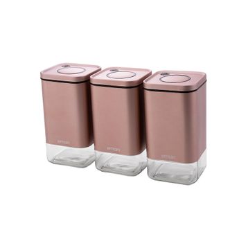 Emsan Plaza Golden Pink Orta 3'lü Kavanoz Seti