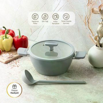 Emsan Swiss Cyrstal RS Gri 20 cm Derin Tencere