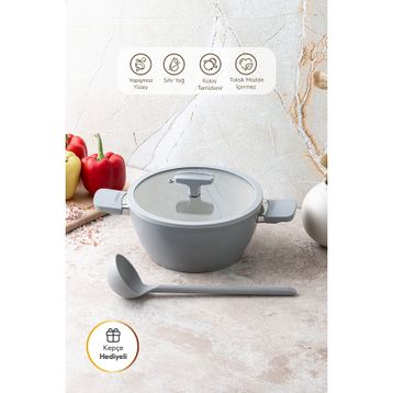 Emsan Swiss Cyrstal RS Gri 20 cm Derin Tencere