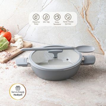 Emsan Swiss Cyrstal RS Gri 24 cm Karnıyarık Tenceresi