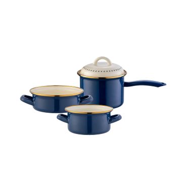 Emsan Tosca 3'lü Indigo 14 cm Midi Emaye Set