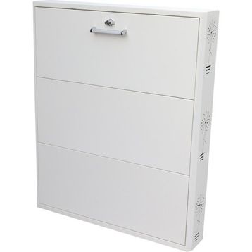 Enazon 116 3x4 12 Çift Beyaz Düşer Kapaklı Geniş Ayakkabı Dolabı
