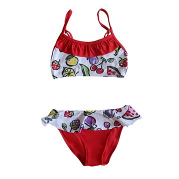 Endeep EP21501 Kırmızı Büstiyer Kız Çocuk Bikini Takımı