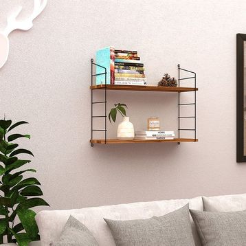 Endpa Armoni 2 20x72 cm Yerli Ceviz Raflı Set