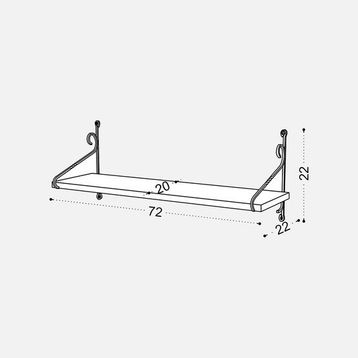 Endpa Seramoni 20x72 cm Yerli Ceviz 1 Raflı Set