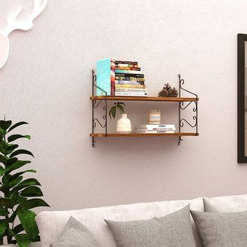 Endpa Seramoni 20x72 cm Yerli Ceviz 2 Raflı Set