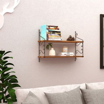 Endpa Seramoni 20x72 cm Yerli Ceviz 2 Raflı Set