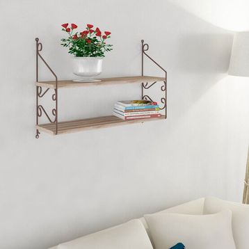 Endpa Seramoni Dikdörtgen Sarı 2 Raflı Salon Dekoratif Raf Seti