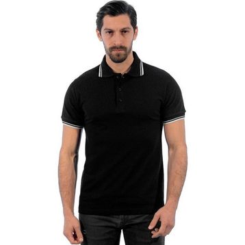 Endüstri Giyim 136E3750 Siyah Beyaz Şensel Polo Yaka Erkek T-shirt