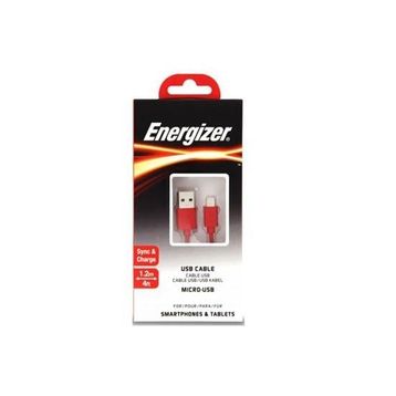 Energizer C12UBMCGRD4 Kırmızı 1.2 m Flat Micro USB Kablosu