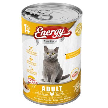 Energy 10x400 gr Tavuklu Yetişkin Yaş Konserve Kedi Maması