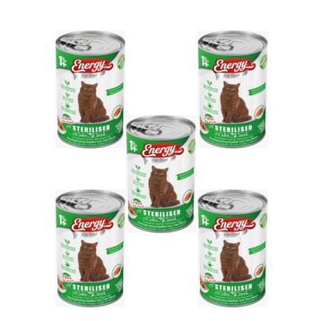 Energy Cat Food Somonlu Kısırlaştırılmış Islak 5x400 gr Kedi Maması