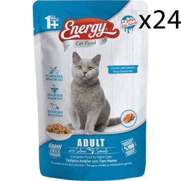 Energy Cat Food Somonlu Yetişkin Islak 24x85 gr Kedi Maması