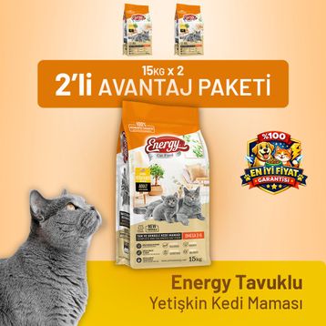 Energy Cat Food Tavuklu Yetişkin 2x15 kg Kedi Maması