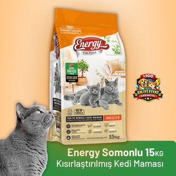 Energy Kısırlaştırılmış Somonlu Kuru 15 kg Kedi Maması