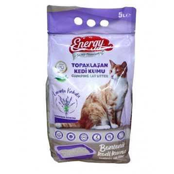 Energy Super Premium Lavanta Kokulu Bentonit 5 lt Topaklaşan Kedi Kumu