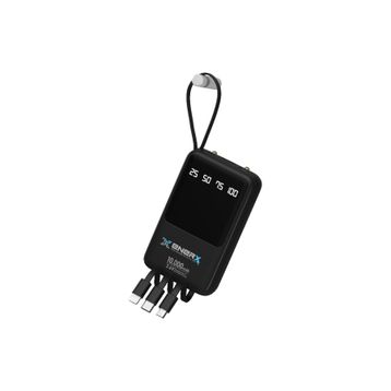 Enerx ENR-P10DC 10.000 mAh 2.0 Amper Dahili Kablolu Siyah Powerbank
