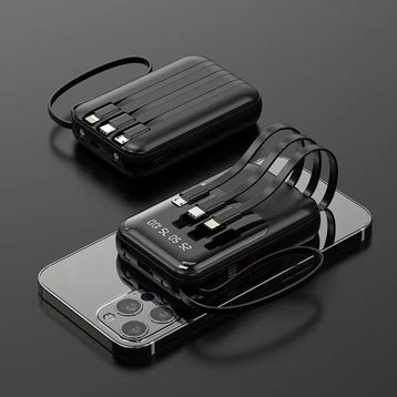 Enerx ENR-P10DC 10.000 mAh 2.0 Amper Dahili Kablolu Siyah Powerbank