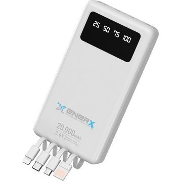 Enerx ENR-P20DC 20.000 mAh 2.1 Amper Dahili Kablolu Beyaz Powerbank