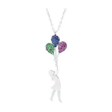 Enesstore REWQ333 Balonlu Kız Gümüş Kolye