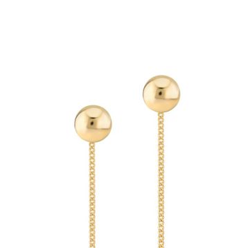 Engin Gold 14 Ayar Altın Sallantılı Top Küpe