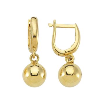Engin Gold 14 Ayar Altın Sallantılı Top Küpe