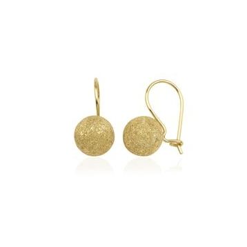 Engin Gold 14 Ayar Altın Sallantılı Top Küpe