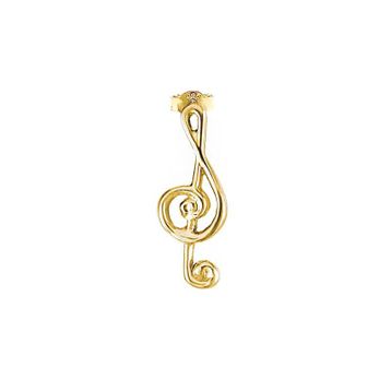 Engin Gold 14k Altın Tek Sol Anahtarı Melodi Küpe